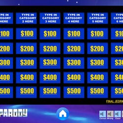 Preeminent Jeopardy Game Template Youth Downloads