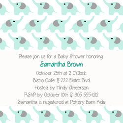 Outstanding Baby Shower Invitation Elephants Sided On Product Original Type