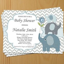 Superior Editable Baby Shower Invitation Elephant Boy Invitations Card Thank Invite