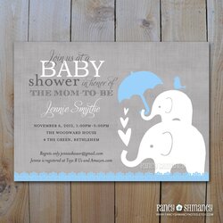 Cool Free Printable Elephant Baby Shower Invitations Invites