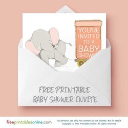 Supreme Elephant Baby Shower Invitations Download Printable