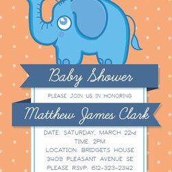 Eminent Baby Elephant Shower Invitation Template Free Greetings Island Auto Format Compress