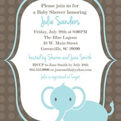 Baby Shower Invitation Cards Templates Showers Free Invitations Elephant