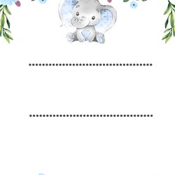 Wonderful Elephant Baby Shower Invitations Free Template Templates Printable Blue Flower Cute Invitation