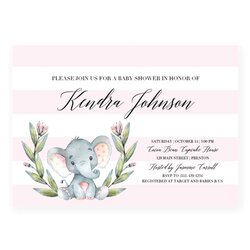 Little Elephant Baby Shower Invitation Template Elephants