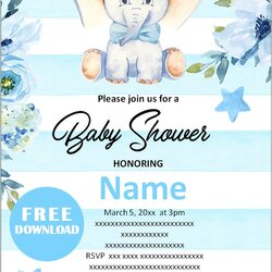Wizard Free Printable Elephant Baby Shower Invitations Templates Invitation