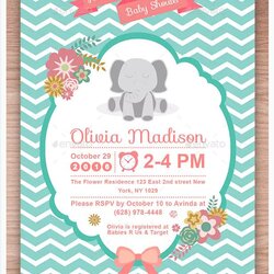 Sublime Printable Elephant Baby Shower Invitation Templates Invitations Template