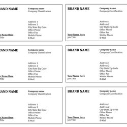 Super Simple Business Card Net Word Template Templates Avery Form Company People