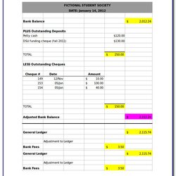 Super Bank Reconciliation Statement Template Excel Format