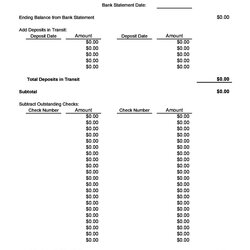 Bank Reconciliation Examples Templates Free Template Printable