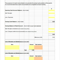 Matchless Free Sample Bank Reconciliation In Ms Word Excel Pages Templates