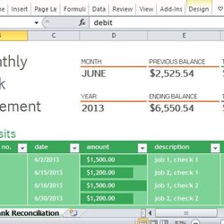 Monthly Bank Reconciliation Template For Excel Templates Spreadsheet Personal Accounting Reconcile Statements