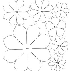 Printable Free Paper Flower Petal Templates Template Simple Highest Quality