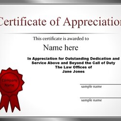 Supreme Free Certificate Of Appreciation Templates And Letters Certificates Employees Resume Editable