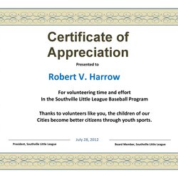 Terrific Free Certificate Of Appreciation Templates And Letters Wording Certificates Award Sample Template