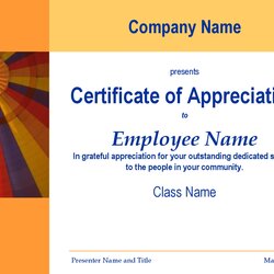 Preeminent Certificate Of Appreciation Templates Word Samples Formats