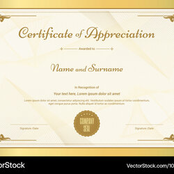 Magnificent Certificate Of Appreciation Template Royalty Free Vector
