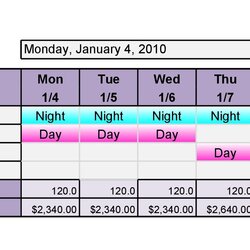 Fantastic Hour Shift Schedule Free Best Calendar Example Template Company Any Excel Printable Templates Blank
