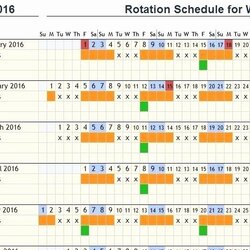 High Quality Rotating Hour Shift Schedule Template