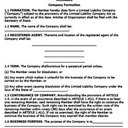 The Highest Quality Operating Agreement Template Sample Templates Single Member