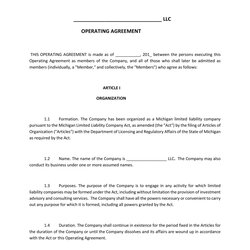 Matchless Professional Operating Agreement Templates Template Lab