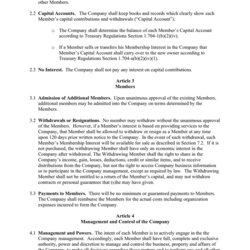 Outstanding Operating Agreement Template In Word And Formats Page Of