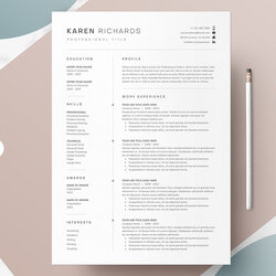 Peerless One Page Resume Template Creative Templates Market Word