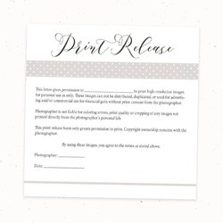 Great Photography Print Release Form Template Simple Use Instant Details Used Choose Board