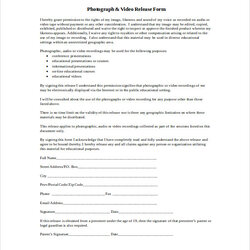 High Quality Free Sample Photographer Release Forms In Ms Word Form Video