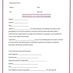 Capital Simple Social Media Photo Release Form Template