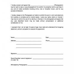 Worthy Photographer Release Form Template Photography Awful Templates Word Australia Kb Design