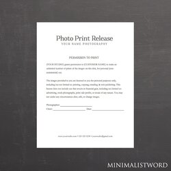 Preeminent Photo Print Release Form Photography Template For Denmark