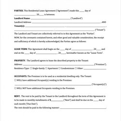 Fine Sample Free Lease Agreement Templates Word Apartment Rental Template