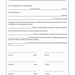 Basic Lease Agreement Template Rental