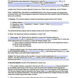 Preeminent Free Printable Rental Agreement Template Residential Lease