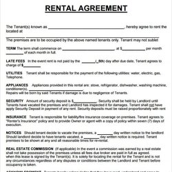 Admirable Rental Agreement Templates Word Excel Formats Template Lease House Rent Printable Sample Letter
