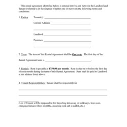 Exceptional Rental Agreement Templates Word Excel Formats Template Form Printable Basic Lease Landlord