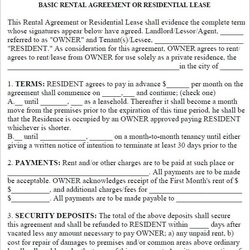 Eminent Rental Agreement Templates Word Excel Formats Template Basic