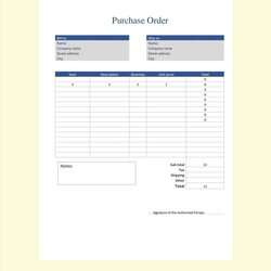 Exceptional Blank Purchase Order Template Google Docs Sheets Excel Word Form