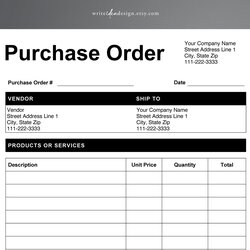 Matchless Purchase Order Template Google Docs Microsoft Word
