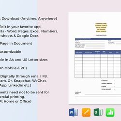 Excellent Purchase Order Template In Word Excel Google Docs Apple Pages And Quotation Price Sample Letter