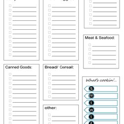 Superb Printable Grocery List Templates Shopping Template