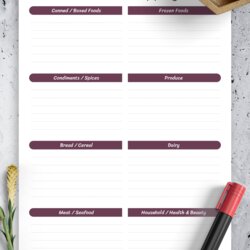 Sterling Download Printable Shopping List Template