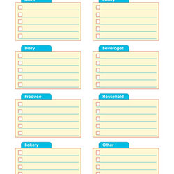 Matchless Blank Shopping List Template Printable Grocery Templates Category Food Checklist
