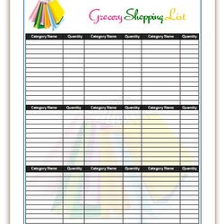 Very Good Shopping List Templates Office Online Template Grocery Word Printable Checklist Sample Food Excel