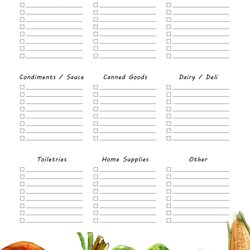 Capital Grocery List Shopping Template Printable