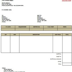 Admirable Free Purchase Order Template Word Excel Templates