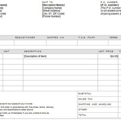 Purchase Order Template Word Templates
