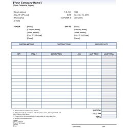 Very Good Free Purchase Order Templates In Word Excel Template Bill Equipment Large