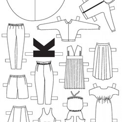 Sterling Paper Doll Clothing Templates Template Top Image